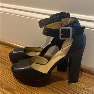 Nine West Black platform thick heels